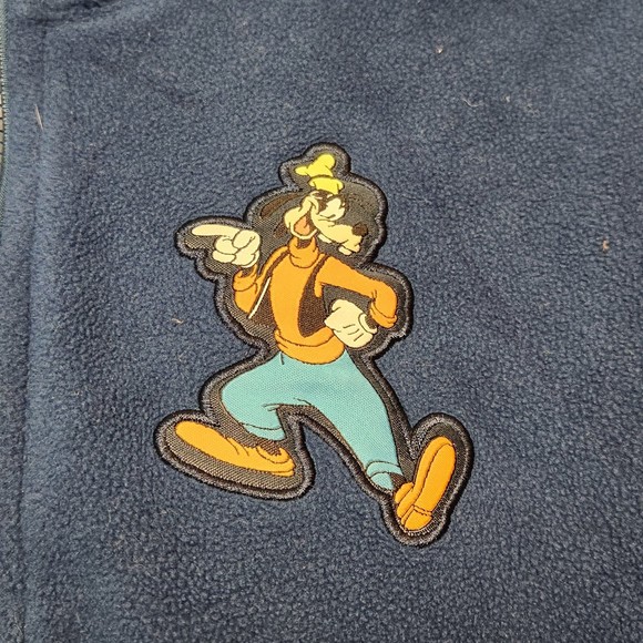 Vintage Disney Goofy Navy Blue Casual Quarter Zip Fleece Jacket Size Small - Picture 2 of 5